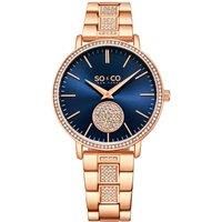 Madison 5525 38mm Silver Crystal Studded Watch with Stainless Steel Bracelet - Model 5525