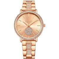 Madison 5525 38mm Silver Crystal Studded Watch with Stainless Steel Bracelet - Model 5525