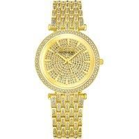 Madison 5527 38mm Crystal Encrusted Watch with Stainless Steel Bracelet