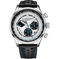 Stuhrling Original Men/'s Leather Tachymeter Watch - Stainless Steel Case - Analog Dial with Date 934 Watches for Men Collection