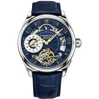 Presidia 943A Dual Time Automatic Watch 42mm Case Skeleton Dial Leather Strap