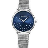 Symphony 3928 Wrist Watch Quartz 35mm Case with Crystal Studded Dial and Stainless steel Mesh bracelet