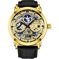 Anatol 3924 Automatic 47mm Skeleton Watch Dual Time Subdial, AM/PM Indicator, and
