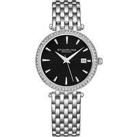 Symphony 3929 Women's Quartz Crystal Studded Watch with Stainless Steel Bracelet