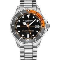 Mens Swiss Automatic Stainless Steel Dive Watch, 200 Meters Water Resistant, Brushed and Beveled Bracelet with Safety Clasp and Screw Down Crown