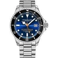 Mens Swiss Automatic Stainless Steel Dive Watch, 200 Meters Water Resistant, Brushed and Beveled Bracelet with Safety Clasp and Screw Down Crown