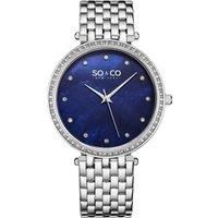 Lenox 5334 Quartz Watch with Crystal Studded Bezel, MOP Dial, Dauphine Hands, Crystal Markers, and Stainless Steel Bracelet