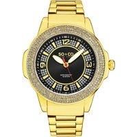 Madison 5565 48mm Quartz Watch with Crystal Studded Bezel and Silver Dial
