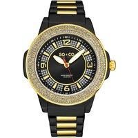 Madison 5565 48mm Quartz Watch with Crystal Studded Bezel and Silver Dial