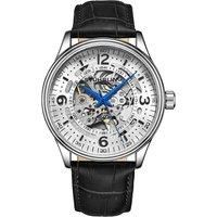 Denmark Automatic 42mm Skeleton Watch with Leather Band