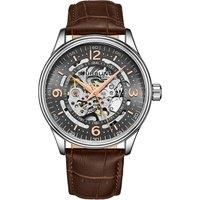 Denmark Automatic 42mm Skeleton Watch with Leather Band