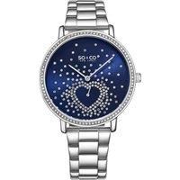 Madison 5580 39mm Crystal Heart Watch with Stainless Steel Bracelet