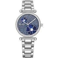 Madison 5582 36mm Crystal Studded Watch with MOP Flower Accents