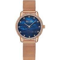 Chelsea 5586 34mm Crystal Studded MOP Watch with Mesh Strap