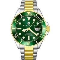 Analog Quartz 23K Gold Plated Two Tone Stainless Steel Aquamaster Dive Watch