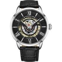 Delphi Automatic 44mm Skeleton Watch with Leather Band