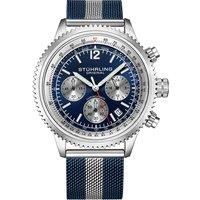 Monaco 4015 Mens Quartz Watch 44MM Case, Stainless Steel Mesh Bracelet