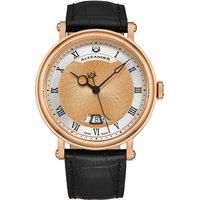 Alexander A153 Luxury Swiss Automatic Classic 43mm Stainless Steel Luxury Watch with Brass Dial and Sapphire Crystal