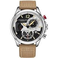 Cordura Quartz 45mm Aviator Watch with Leather Strap