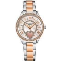 4019 Women's Heart Themed Watch: Quartz Crystal, Blue Mother of Pearl Dial, and Stainless Steel Band"