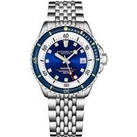 Swiss Automatic Depthmaster Radiance Diver Watch Stainless Steel Case With rotating Unidirectional Bezel and Stainless Steel Beaded metal bracelet Wat