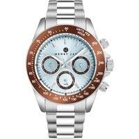 Quartz Stainless Steel Multifunction Watch with GMT-Day-Date and Tachymeter Display