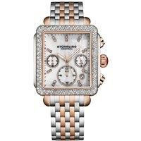STÃœHRLING Original Women's Arista 4083 Chronograph Watch â€“ Steel, MOP Dial, Crystal Bezel in Rose Gold