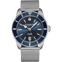 STHRLING Original Men's Marinier 42mm Automatic Watch with Sunray Dial & Mesh Bracelet in Blue