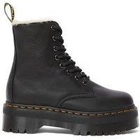Dr Martens Black Jadon 8 Eye Fur Lined Boots