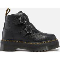 Dr Martens Devon Flower Boots In Black