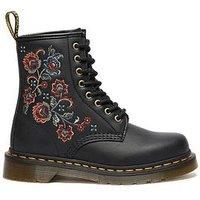 Dr Martens 1460 Vonda Floral 8 Eye Boots - Black