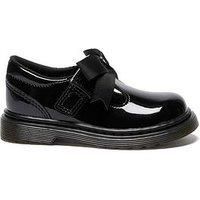 Dr. Martens Black Polley II Bow Girls Toddler Shoes