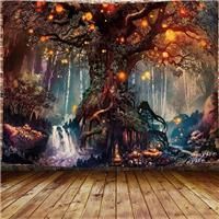 INTDORM Magical Forest Tapestry Life Tree Tapestry Psychedelic Wall Tapestry Wall Hanging For Bedroom (150x200cm)
