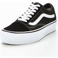 Vans Old Skool Platform Women's Running Shoes Black Size: 6