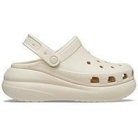 Crocs Classic Crush Womens Bone Clogs-UK 7 / EU 39-40 (207521)