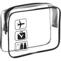 Waterproof Clear Toiletry Bag With Metal Zipper - 2 Options - Black