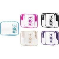 Clear Travel Toiletries Storage Bag - 3 Pack Options & 5 Colours