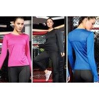 Women'S Long Sleeved Gym Top - White, Black, Pink & More