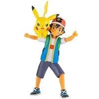 Pokemon 4.5-Inch Feature Battle Action Figure, Features Ash and Launch into Action 2-Inch PikachuFig Ash and Pikachu, red