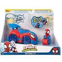 Marvel/'s Spidey and his Amazing Friends SNF0113 2 n 1 Strike Feature Vehicle-Launch Web Cycle-Must-Have Toy for All Spidey Fans