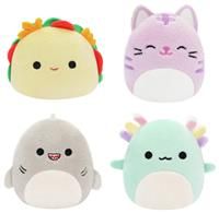 Micromallows Squishmallows Original 4-Pack Irina Axolotl, Tabitha Cat, Tex Taco, Gordon Shark