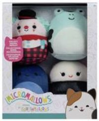 Micromallows Squishmallows Plush 4-Pack - Solenn Sushi, Preeti Slug, Ukee Clown and Dear Frog