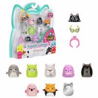 Squish-a-longs Mini-Squish 8-Pack (Wave 3, Style 3) - Pink Flamingo, Griffin, Octopus, Lemur, Cairn Terrier, Green Llama, Manatee, and a mystery Mini-Squish