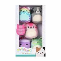 Micromallows Squishmallows Original Plush 5-Pack - Chipmunk, Frog, Bear, Smoothie, Dog