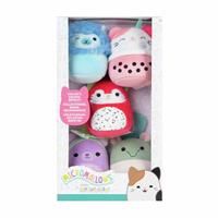 Micromallows Squishmallows Original Plush 5-Pack - Lavender Bear, Dragonfruit Fox, Calico Cat Boba Tea, Tapir, Alpaca