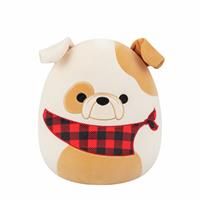 Squishmallows Original 12-Inch Brock the White and Tan Bulldog