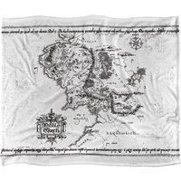 Lord of The Rings White Middle Earth Map Soft Throw Blanket 152 X 127 cm