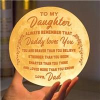 Engraved Moon Lamp for Print Moon Light with Stand & 3D Daughter,3D 3D