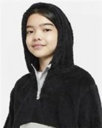 Nike Girl's Fuzzy Fleece Hoodie Sz S 8-10 Yrs Black/Grey - Age S 8-10 (128-137 CM) Age 8-10 (128-137 CM)