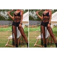 See Through Sequin Beach Festival Dress - 3 Colours - Black